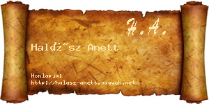 Halász Anett névjegykártya